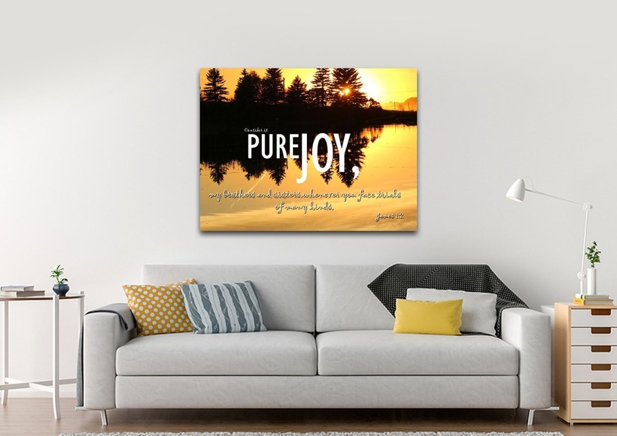 James 12 Niv Consider It Pure Joy Wall Art Canvas Print - Christian Canvas Wall Art