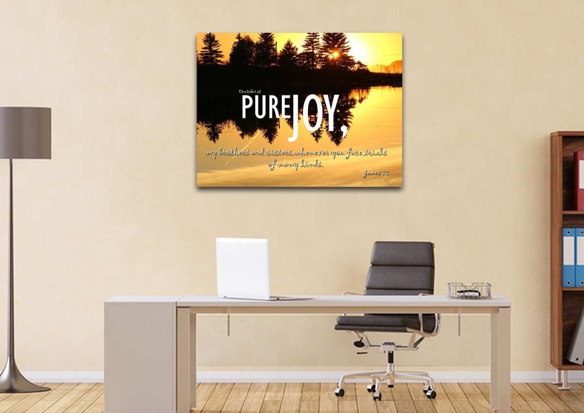 James 12 Niv Consider It Pure Joy Wall Art Canvas Print - Christian Canvas Wall Art