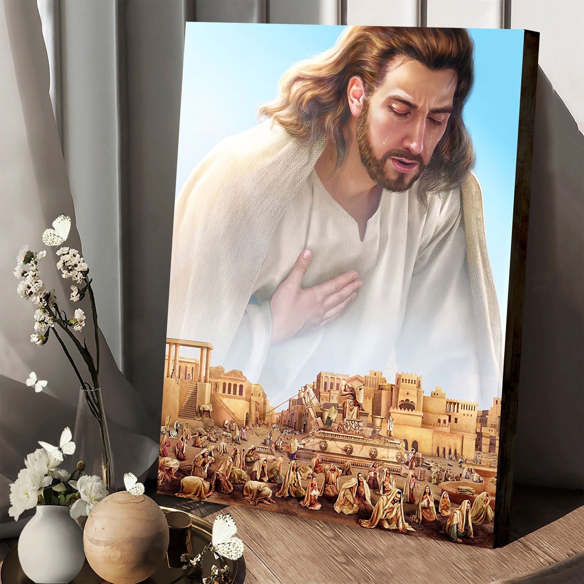 Jehovah's Witnesses Jesus Christ In Paradise Canvas Picture - Jesus Christ Canvas Art - Christian Wall Canvas