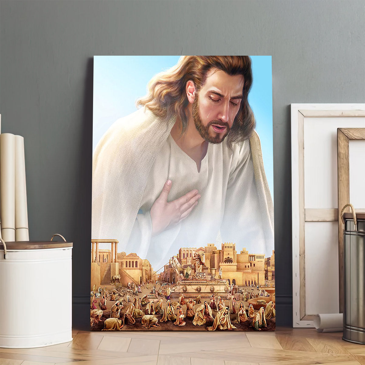 Jehovah's Witnesses Jesus Christ In Paradise Canvas Picture - Jesus Christ Canvas Art - Christian Wall Canvas