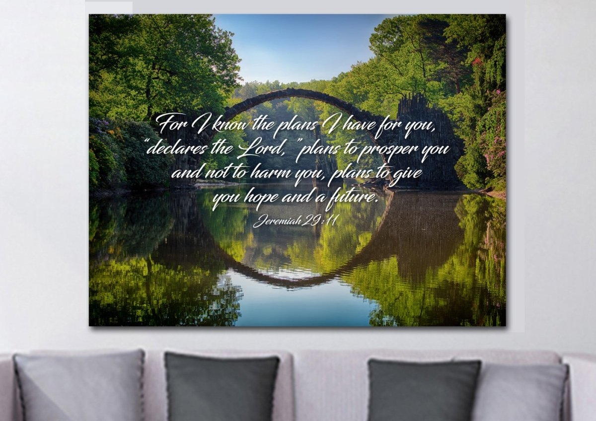 Jeremiah 2911 For I Know The Plans I Have For You Declares The Lord Bible Verse Canvas Wall Art - Christian Canvas Wall Art