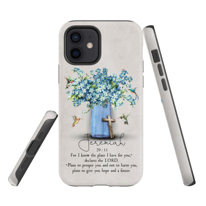 Jeremiah 2911 Niv Hummingbird Flowers Phone Case - Bible Verse Phone Cases- Iphone Samsung Cases Christian