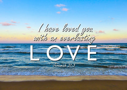 Jeremiah 313 'Loved You With Everlasting Love' Wall Art Canvas Print - Christian Canvas Wall Art