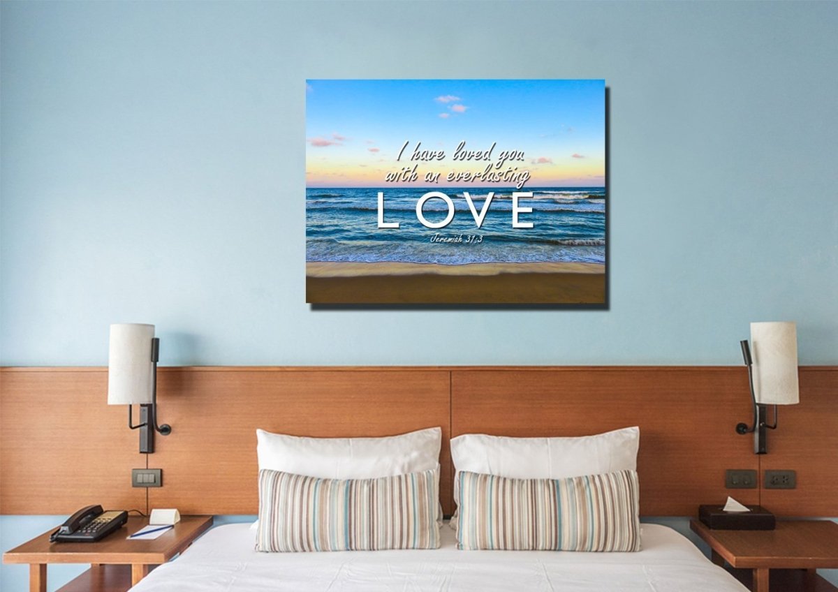 Jeremiah 313 'Loved You With Everlasting Love' Wall Art Canvas Print - Christian Canvas Wall Art