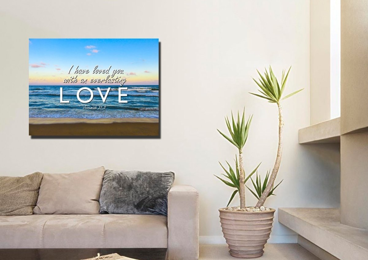 Jeremiah 313 'Loved You With Everlasting Love' Wall Art Canvas Print - Christian Canvas Wall Art