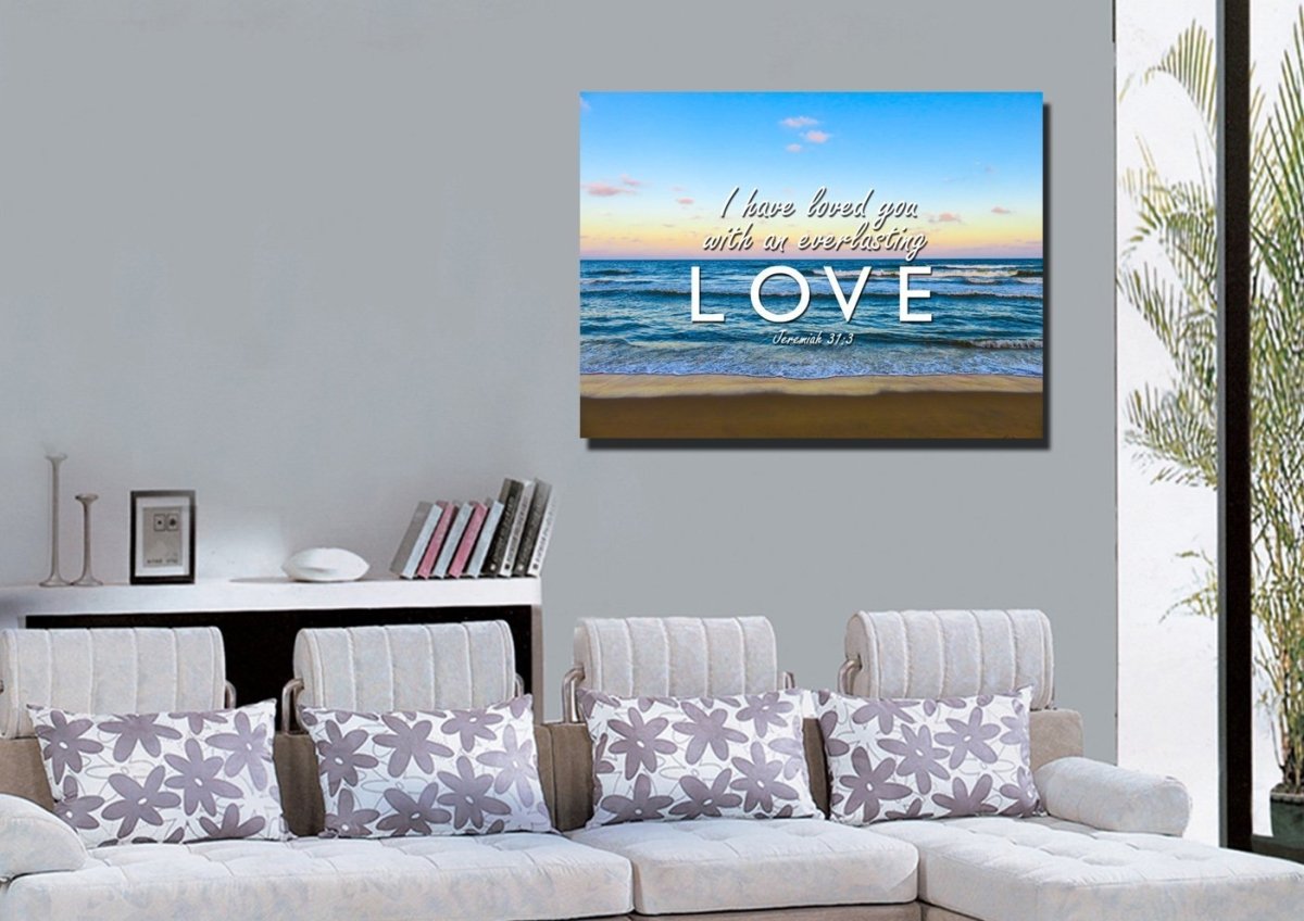 Jeremiah 313 'Loved You With Everlasting Love' Wall Art Canvas Print - Christian Canvas Wall Art