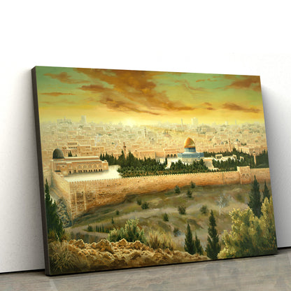 Jerusalem Of Gold Canvas Wall Art - Jesus Christ Picture - Canvas Christian Wall Art