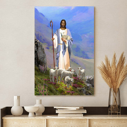 Jesuds Good Shepher Canvas Picture - Jesus Christ Canvas Art - Christian Wall Canvas