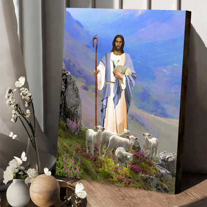 Jesuds Good Shepher Canvas Picture - Jesus Christ Canvas Art - Christian Wall Canvas