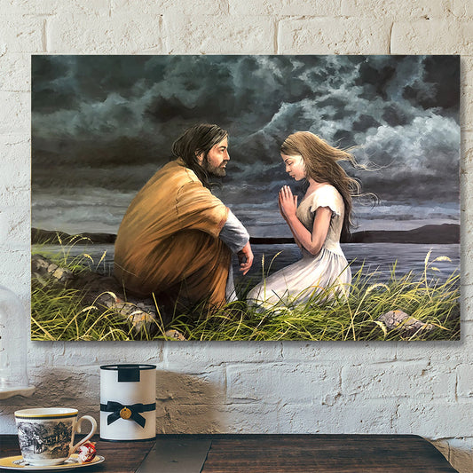 The Lord is Near - Girl Praying To Jesus - Jesus Canvas Poster - Christian Wall Art - Christ Pictures - Christian Canvas Prints - Religious Wall Art Canvas - Ciaocustom