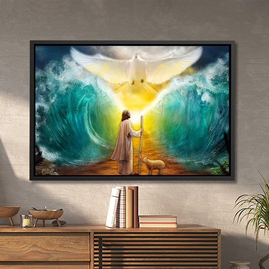 Jesus And Dove - Framed Canvas - Wall Art - Jesus Canvas - Christian Gift - Ciaocustom