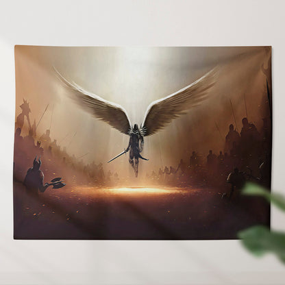 Wing of God Tapestry - Christian Tapestry - Jesus Tapestry - Religious Tapestry Wall Hangings - Warrior Wall Art - Christian Gift - Ciaocustom