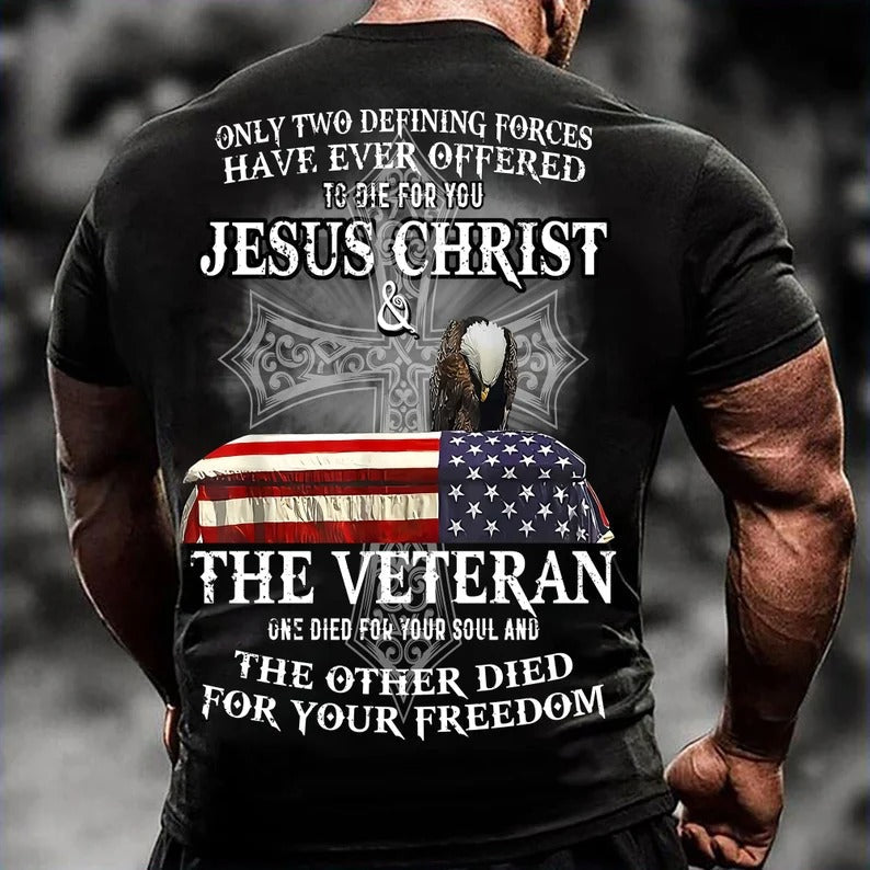 Jesus Christ And The Veteran Shirt - Men T-Shirt