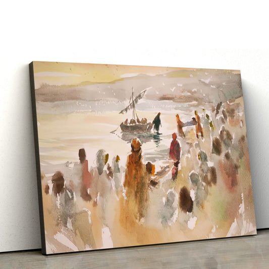 Jesus Heals at Gennesaret Canvas Poster - Jesus Canvas