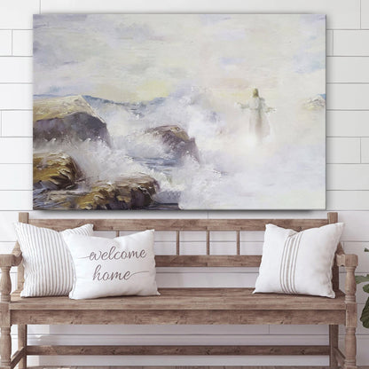 Jesus Walking on Water Wall Art Canvas - Jesus Poster