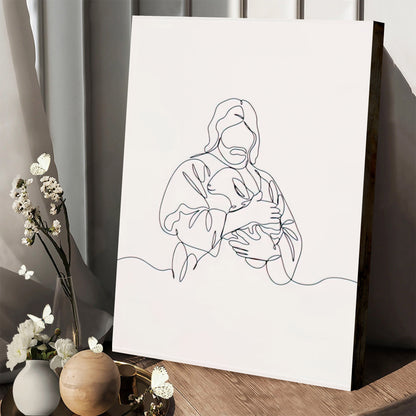 Jesus Holding A Lamb Canvas Wall Art - Christian Wall Posters - Ciaocustom