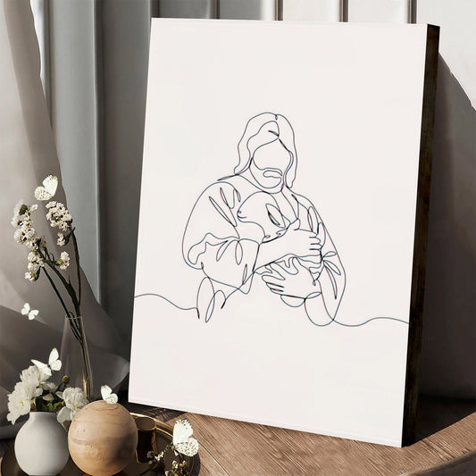 Jesus Holding A Lamb Canvas Wall Art - Christian Wall Posters - Ciaocustom