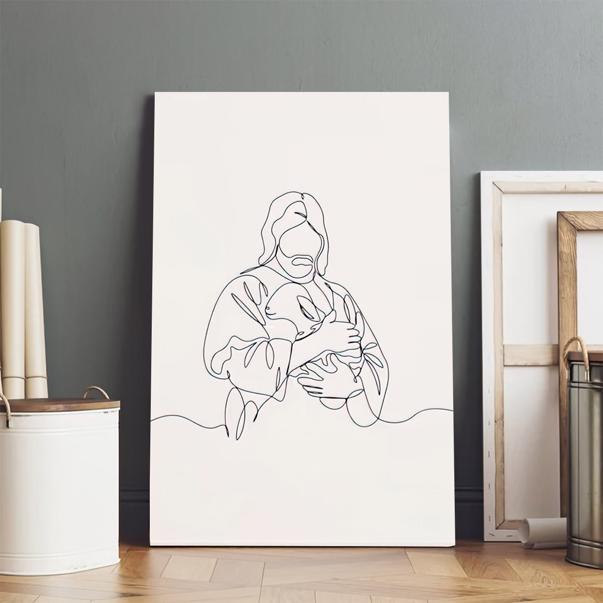 Jesus Holding A Lamb Canvas Wall Art - Christian Wall Posters - Ciaocustom