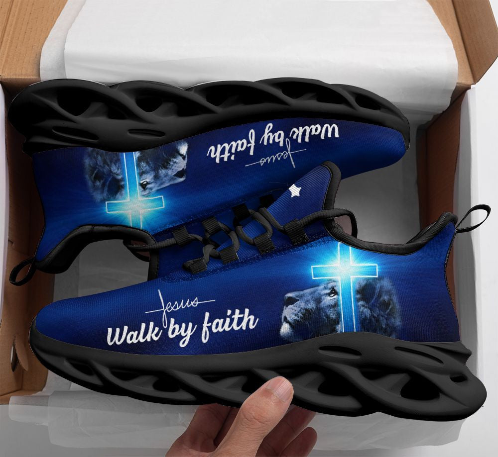 Jesus - Walk By Faith Yezy Running Sneakers Max Soul Shoes - Christian Shoes For Men And Women