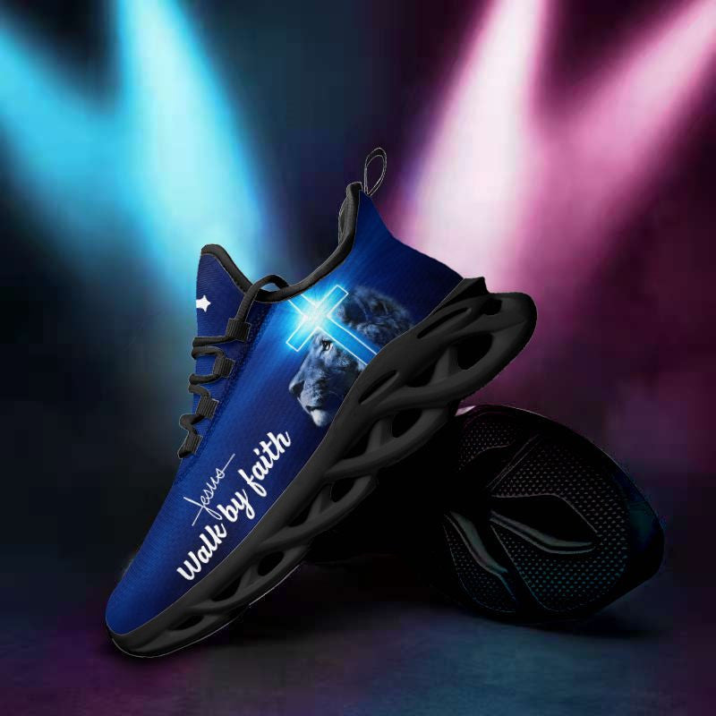 Jesus - Walk By Faith Yezy Running Sneakers Max Soul Shoes - Christian Shoes For Men And Women