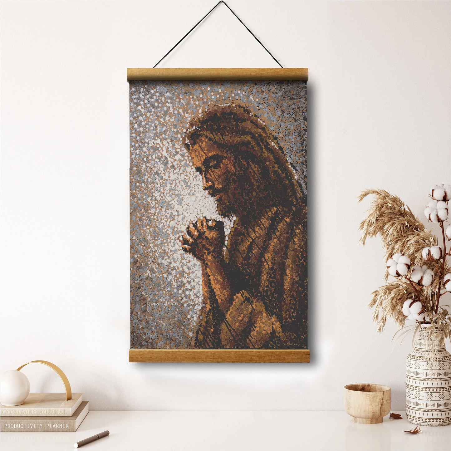 Jesus_4075 Hanging Canvas Wall Art - Jesus Picture - Jesus Portrait Canvas - Religious Canvas