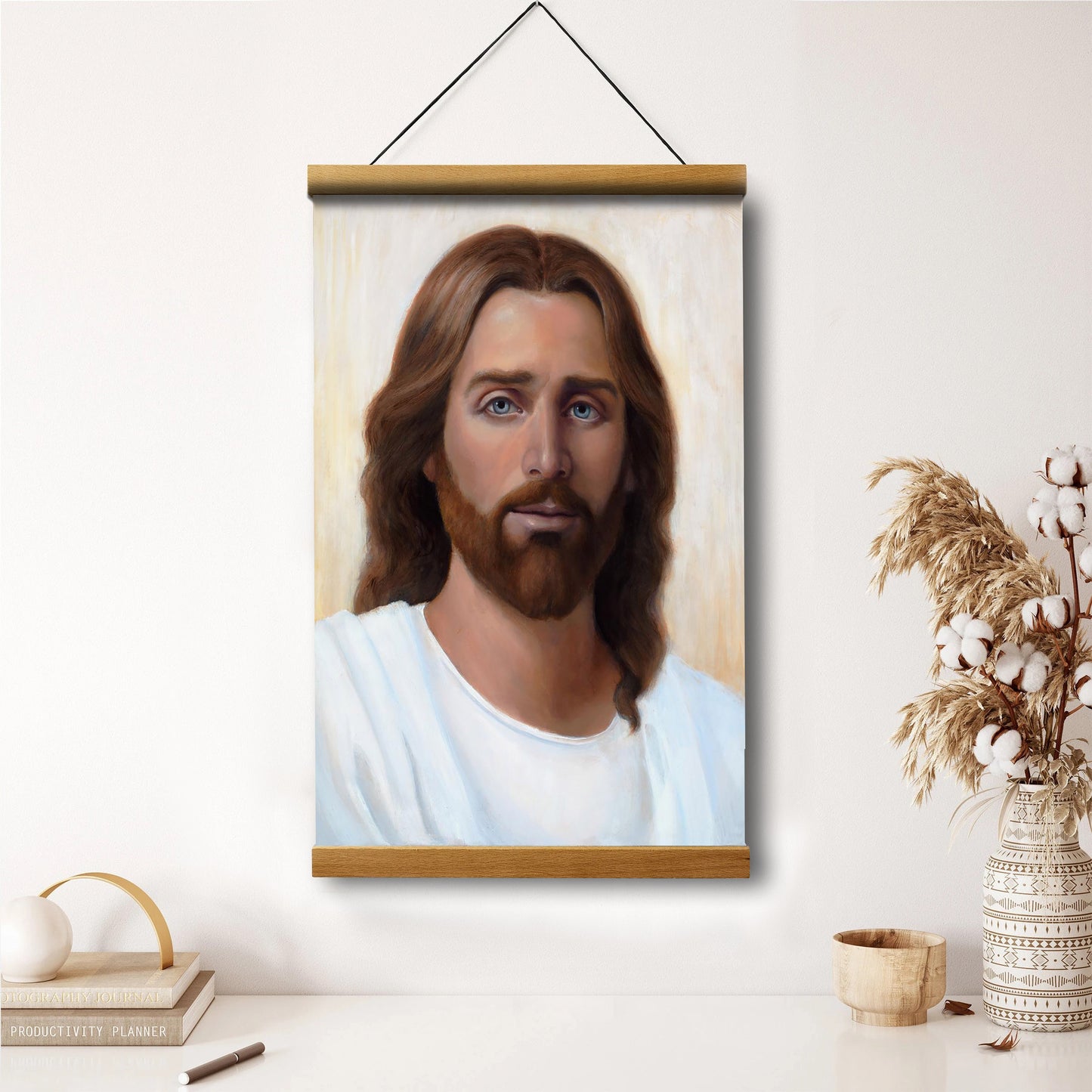 Jesus_9910 Hanging Canvas Wall Art - Jesus Picture - Jesus Portrait Canvas - Religious Canvas