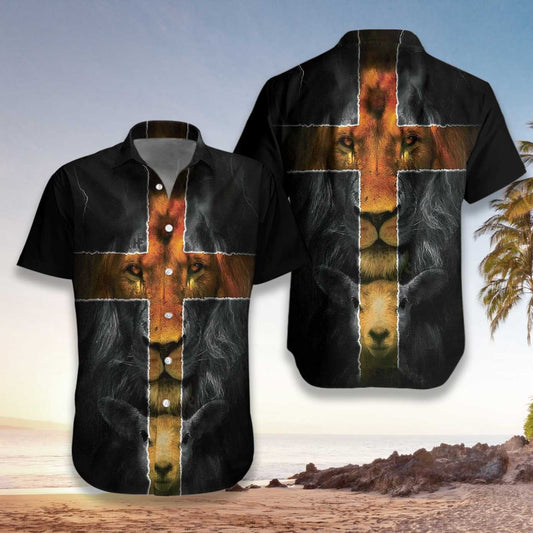 Jesus Amazing Lion And Lamb Hawaiian Shirt - Christian Hawaiian Shirts For Men & Women