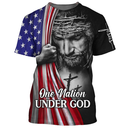 Jesus America One Nation Under God 3d Shirts - Christian T Shirts For Men And Women