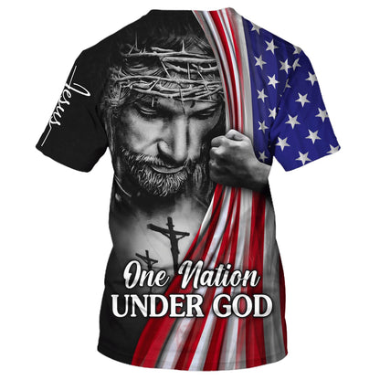 Jesus America One Nation Under God 3d Shirts - Christian T Shirts For Men And Women