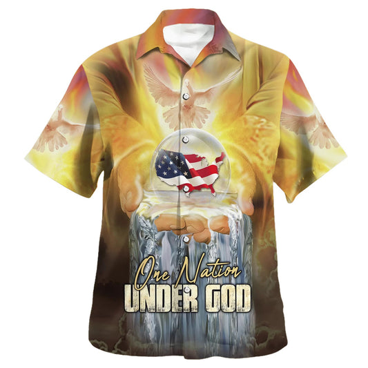 Jesus America One Nation Under God Hawaiian Shirt - Christian Hawaiian Shirt - Religious Hawaiian Shirts