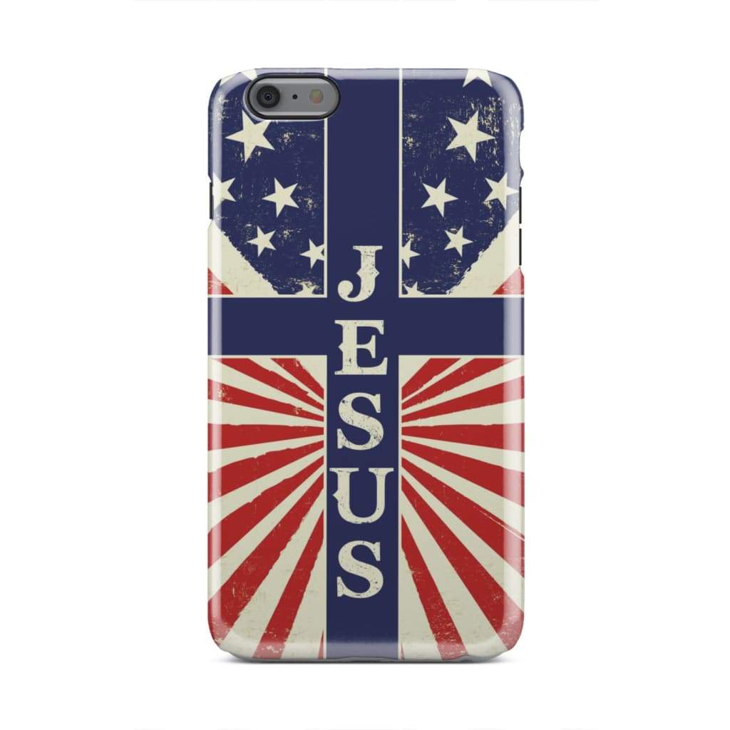 Jesus American Flag Phone Case - Inspirational Bible Scripture iPhone Cases
