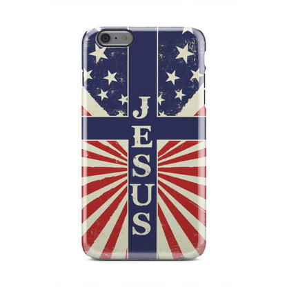 Jesus American Flag Phone Case - Inspirational Bible Scripture iPhone Cases