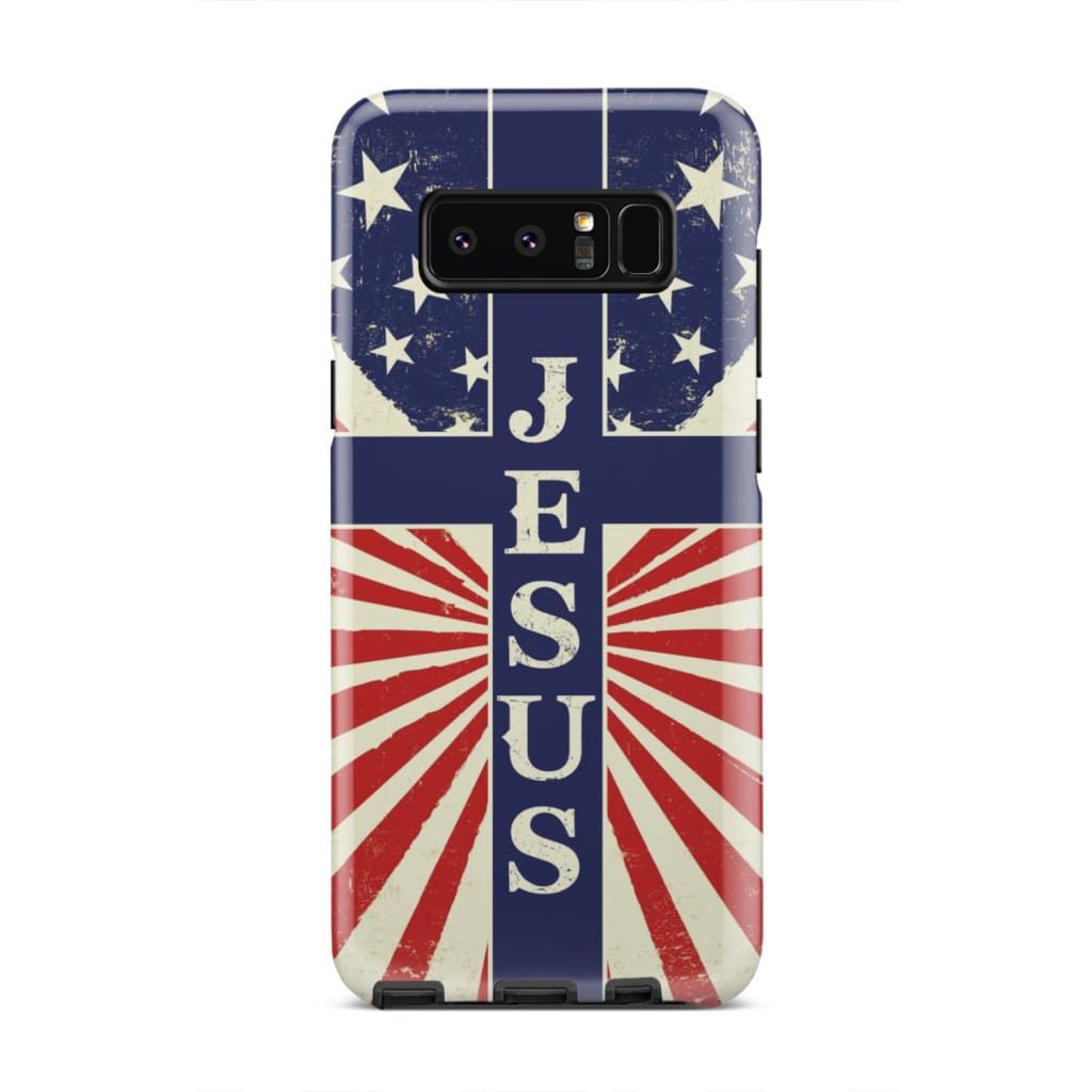 Jesus American Flag Phone Case - Inspirational Bible Scripture iPhone Cases