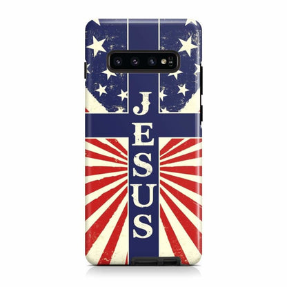 Jesus American Flag Phone Case - Inspirational Bible Scripture iPhone Cases