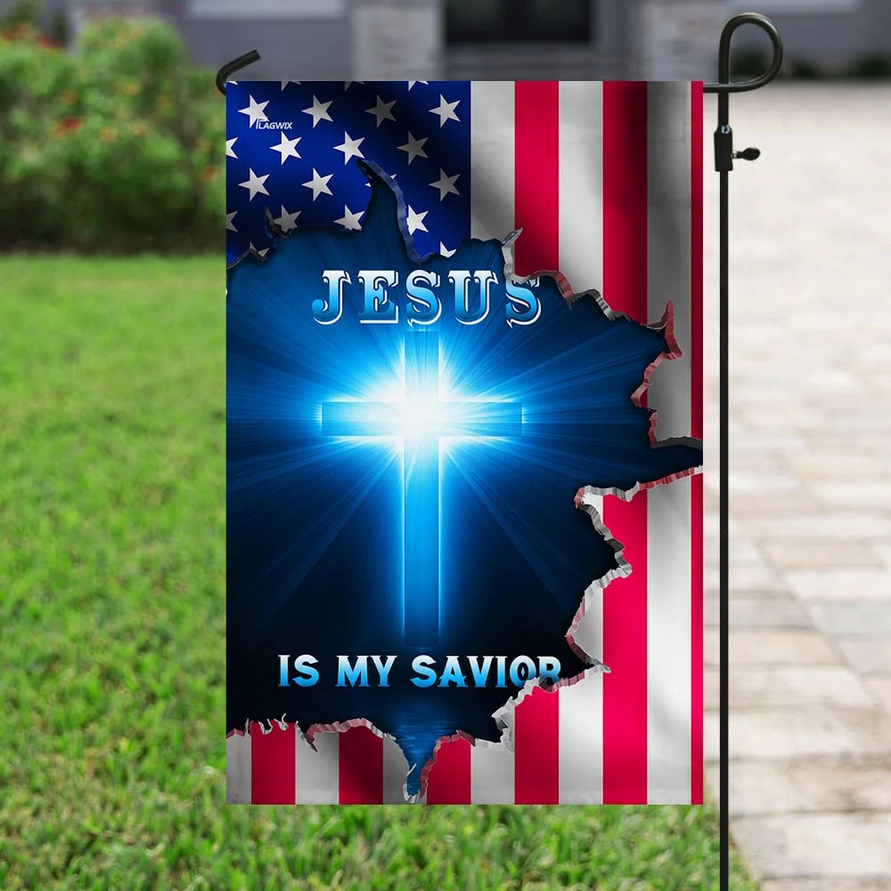 Jesus American House Flags - Christian Garden Flags - Outdoor Christian Flag