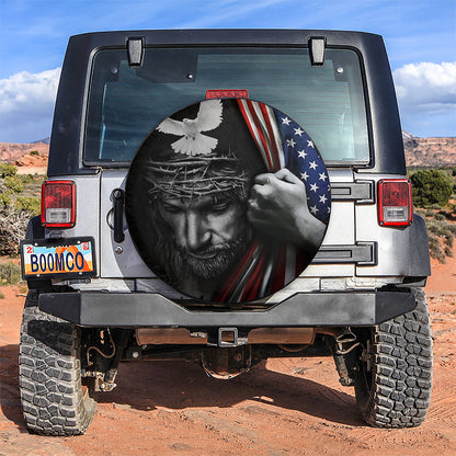 Jesus American Usa Flag Jeep Car Spare Tire Covers - Gift For Campers