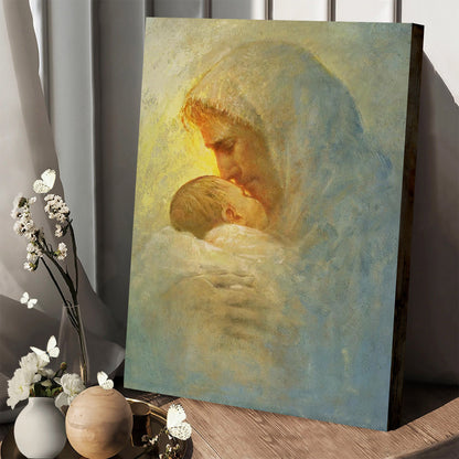 Jesus And A Child Picture - Abba Canvas Wall Art - Christian Wall Decor