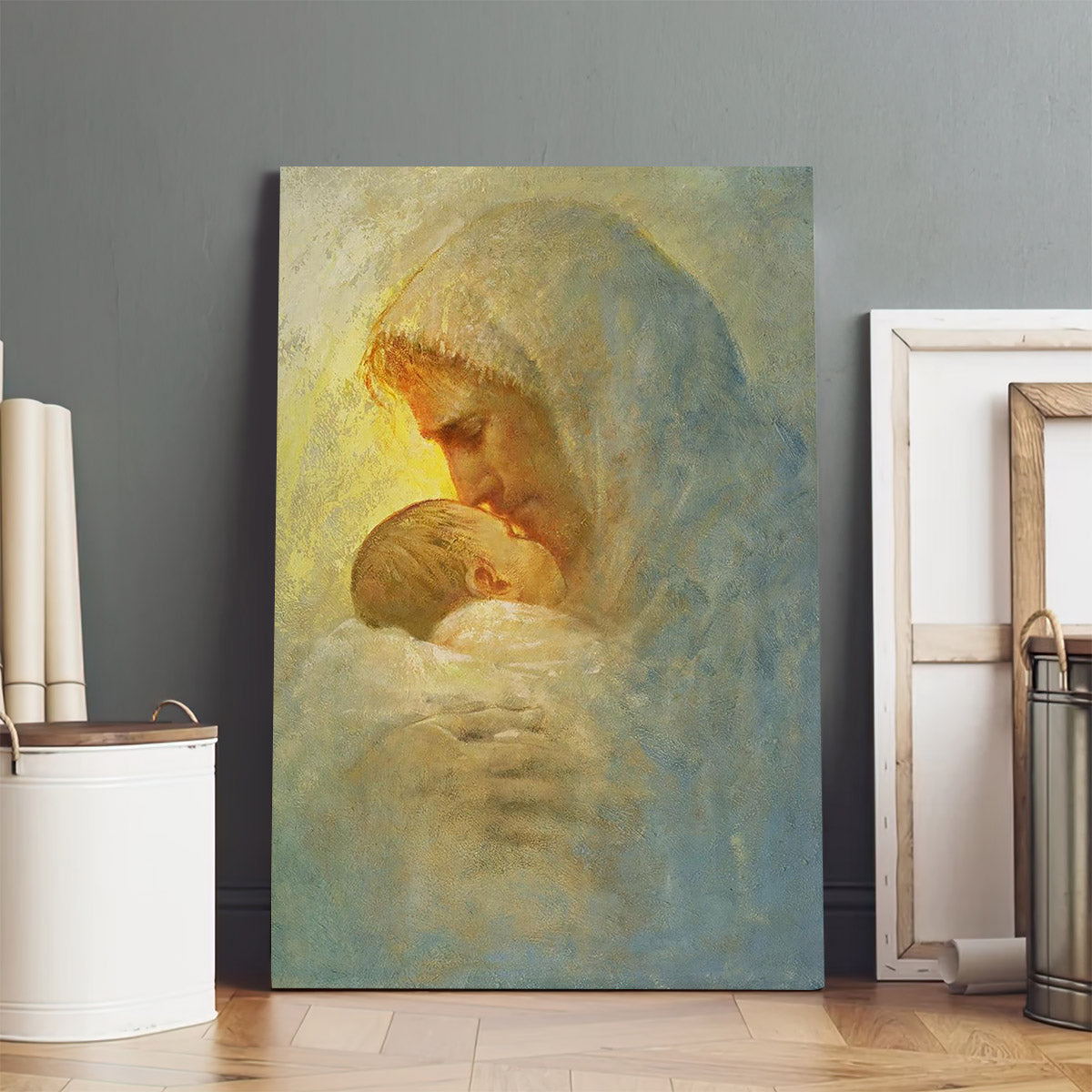Jesus And A Child Picture - Abba Canvas Wall Art - Christian Wall Decor