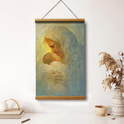 Jesus And A Child Picture - Abba Hanging Canvas Wall Art - Christian Wall Decor - Religious Canvas