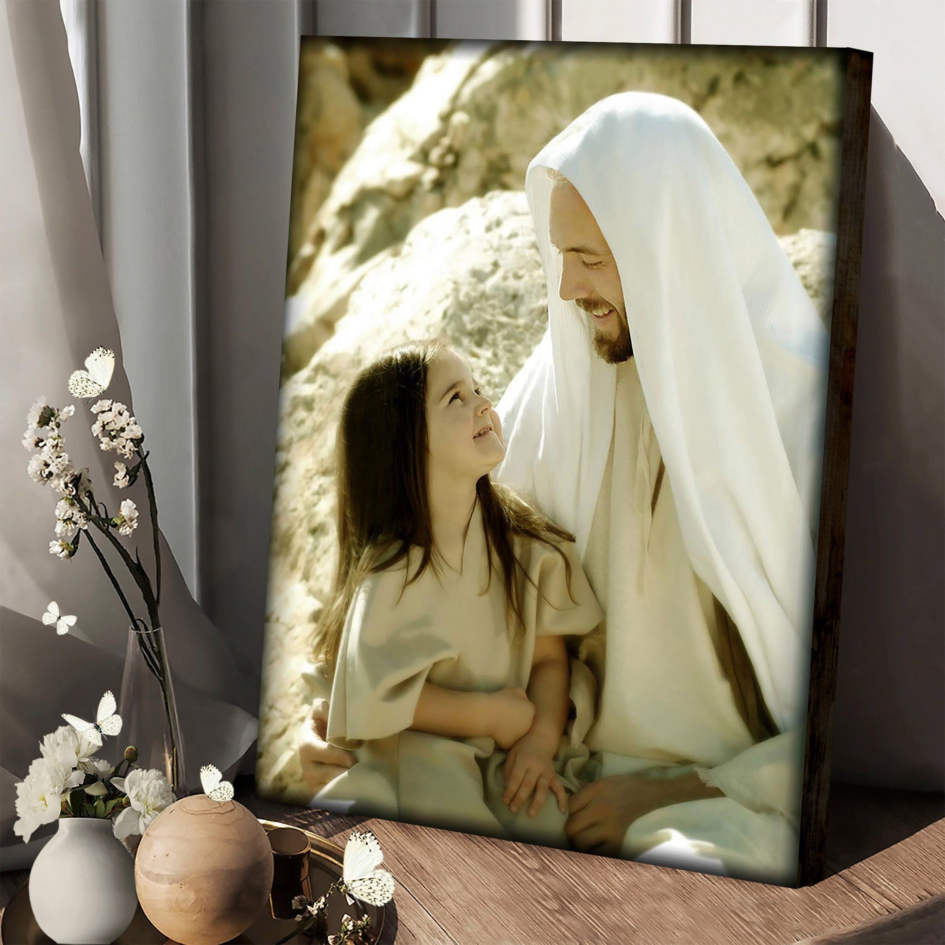 Jesus And A Child Picture - As A Little Child Canvas Wall Art - Christian Wall Decor