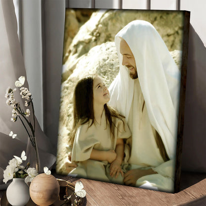 Jesus And A Child Picture - As A Little Child Canvas Wall Art - Christian Wall Decor