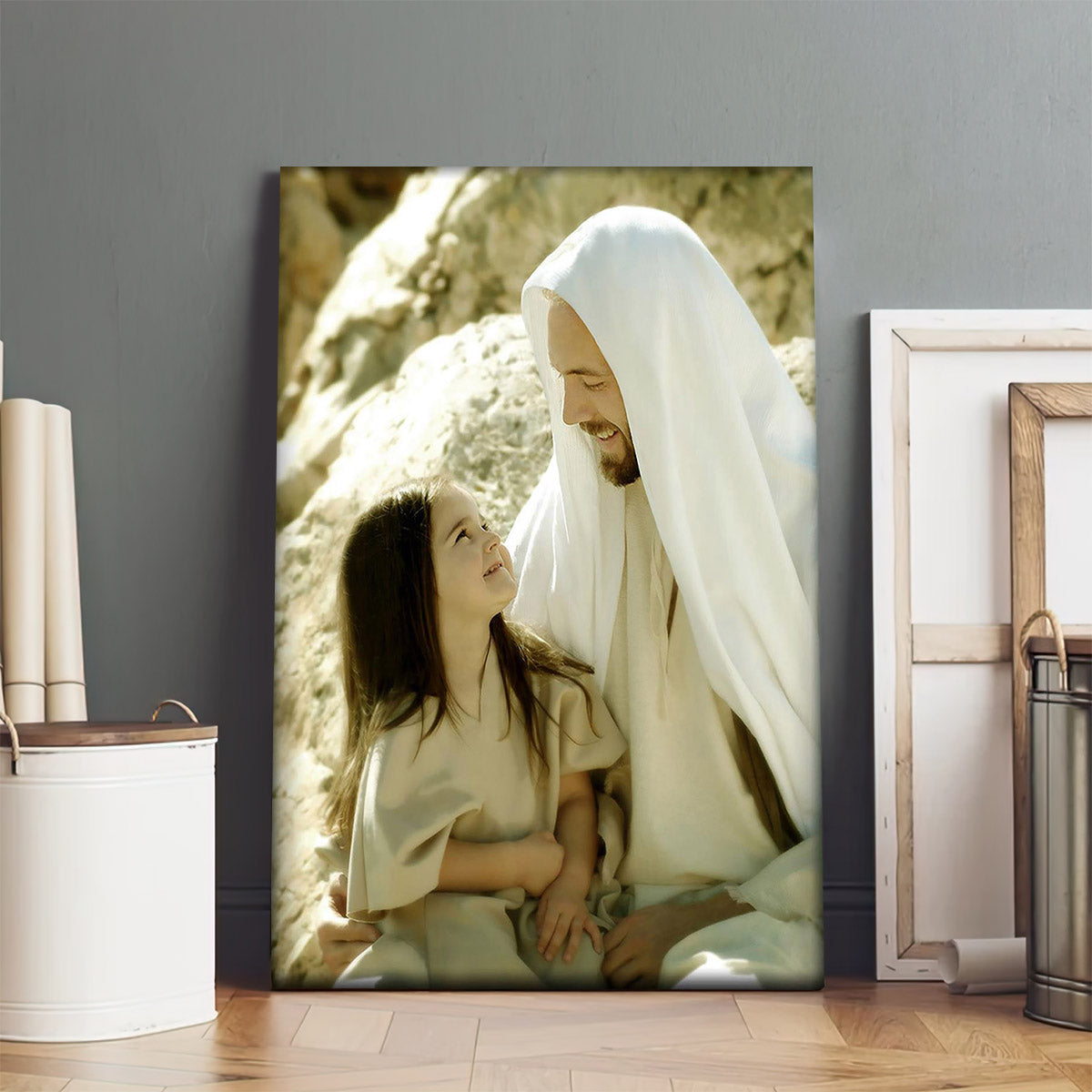 Jesus And A Child Picture - As A Little Child Canvas Wall Art - Christian Wall Decor