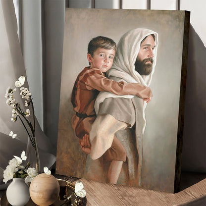 Jesus And A Child Picture - Carrying Us Home Canvas Wall Art - Christian Wall Decor