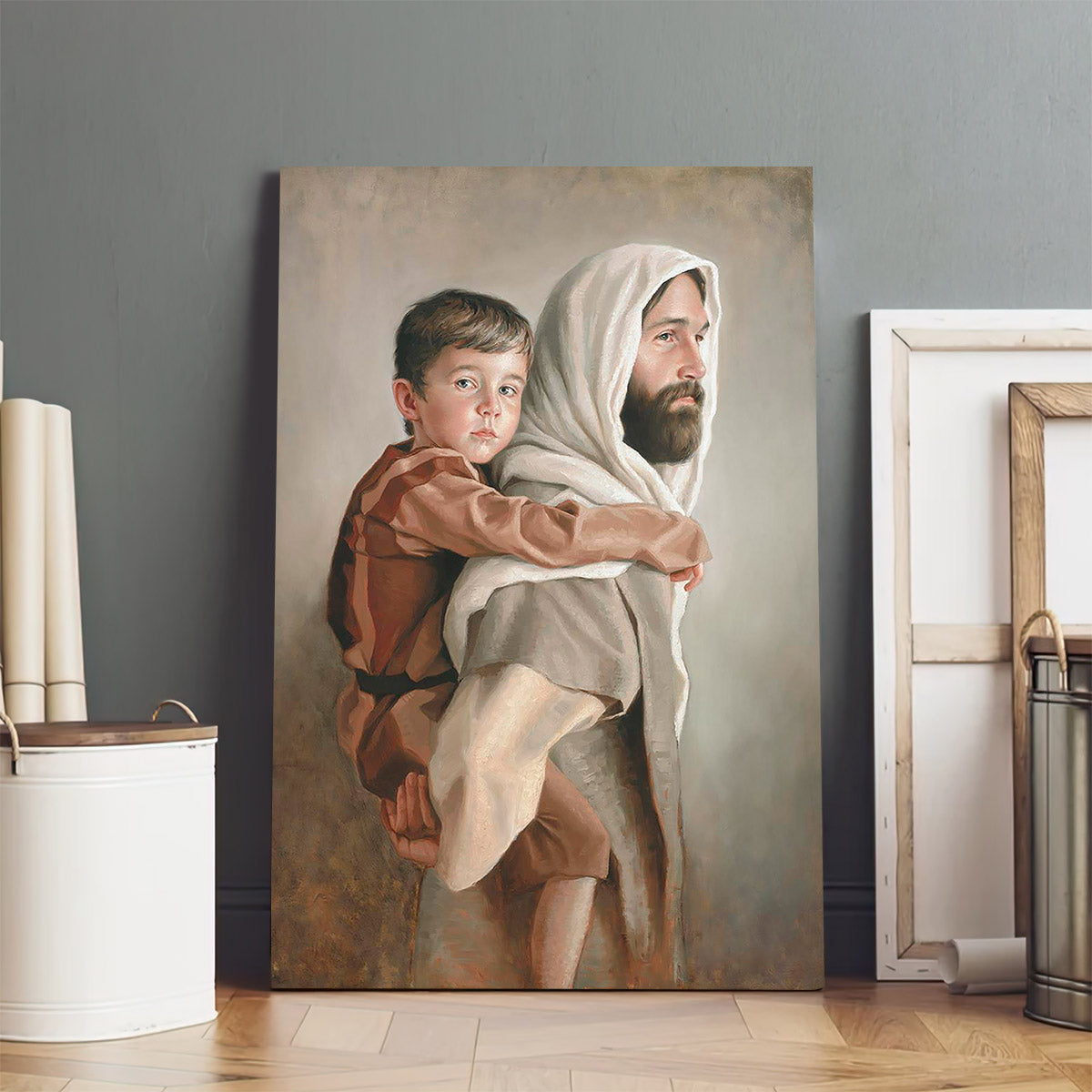 Jesus And A Child Picture - Carrying Us Home Canvas Wall Art - Christian Wall Decor