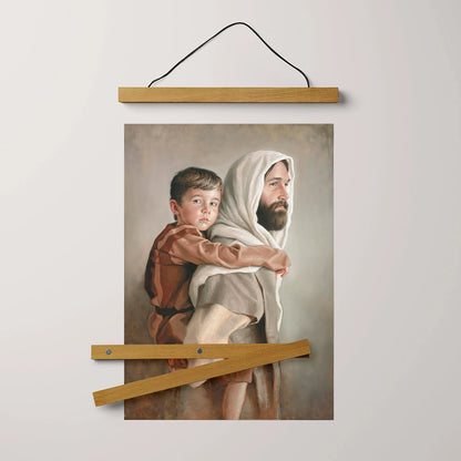 Jesus And A Child Picture - Carrying Us Home Hanging Canvas Wall Art - Christian Wall Decor - Religious Canvas