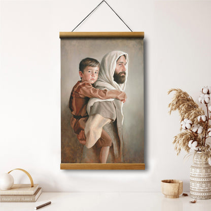 Jesus And A Child Picture - Carrying Us Home Hanging Canvas Wall Art - Christian Wall Decor - Religious Canvas