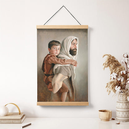 Jesus And A Child Picture - Carrying Us Home Hanging Canvas Wall Art - Christian Wall Decor - Religious Canvas