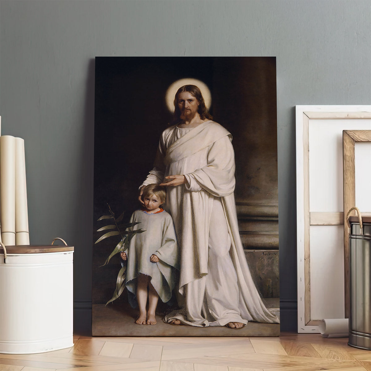 Jesus And A Child Picture - Christ With Boy Canvas Wall Art - Christian Wall Decor
