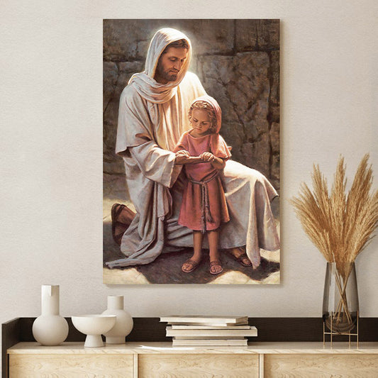 Jesus And A Child Picture - Come And See Canvas Wall Art - Christian Wall Decor