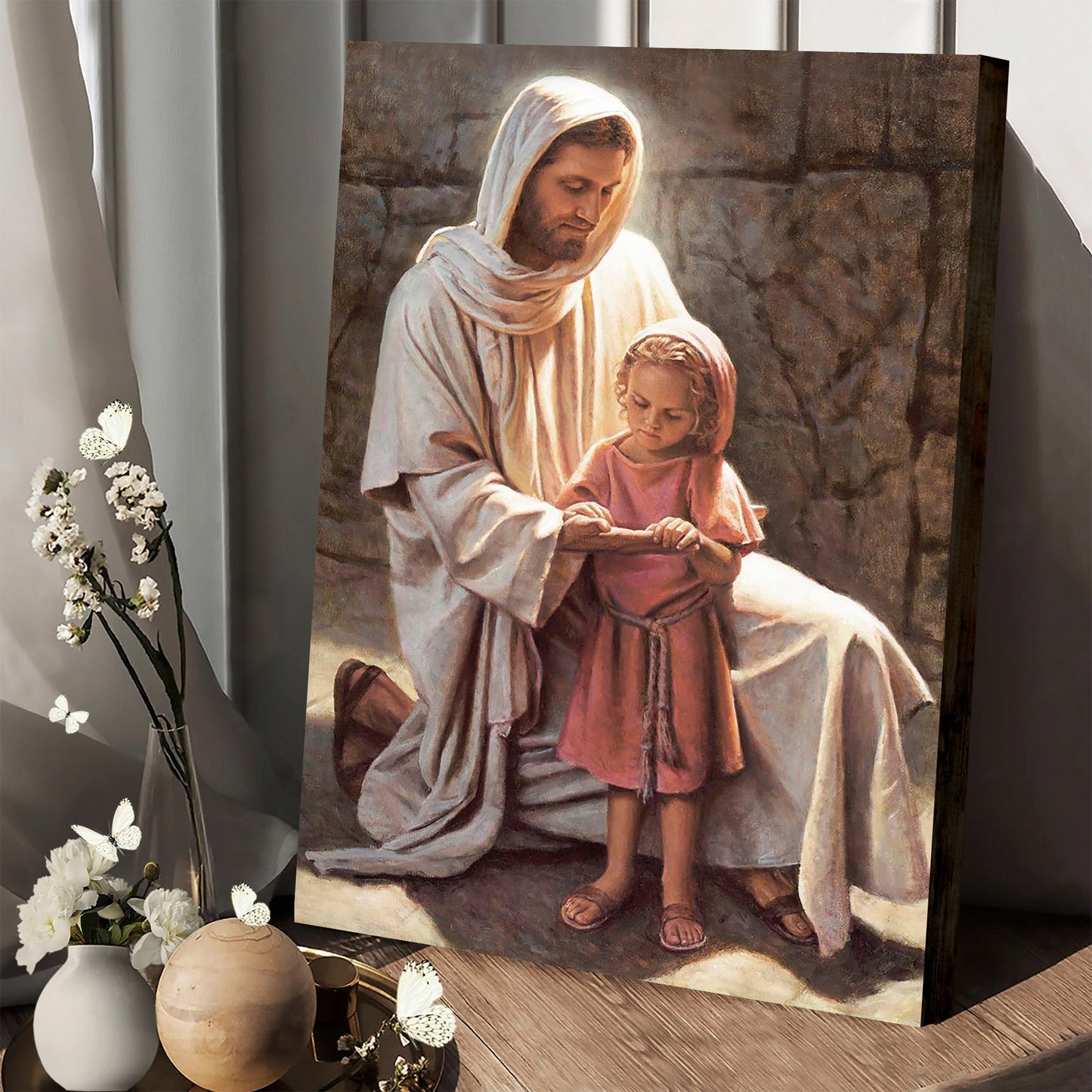 Jesus And A Child Picture - Come And See Canvas Wall Art - Christian Wall Decor